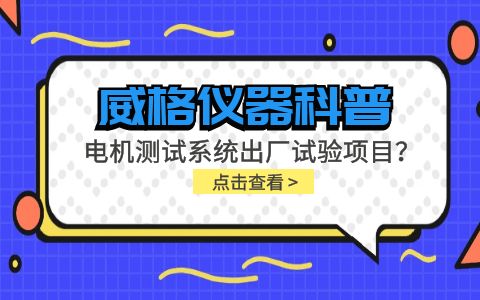 威格儀器-電機(jī)測試系統(tǒng)出廠試驗項目有哪些？插圖
