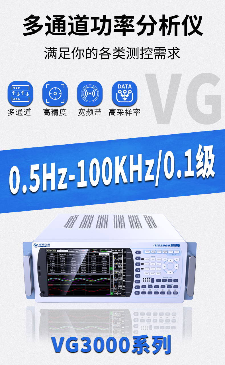 威格新品-多通道，多功能、高精度功率分析儀VG3000系列 廠家直銷 質(zhì)量保障插圖1